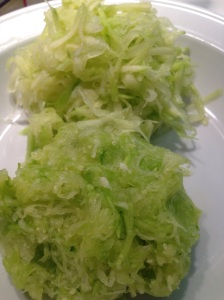 2 small zuchinni peeled and grated for chicken and zuchinni meatballs
